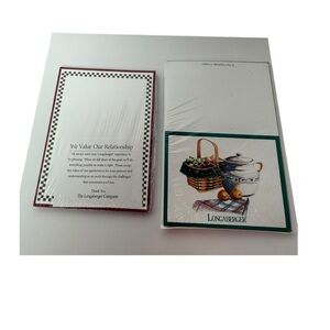 The Longaberger Company Note Pad & Note Cards Set – New Sealed – Basket Design